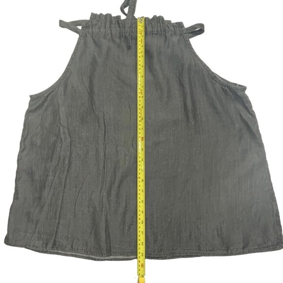 TIME & TRU Chambray Halter Top Tie‎ Back Keyhole Womens XXL / XXXL Black NEW - Picture 14 of 14